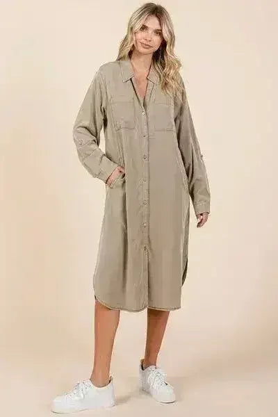 Classic Button Down Shirt Dress – Timeless & Versatile | Femstylo
