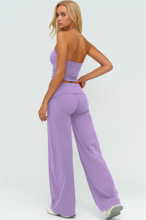 The Twirl Zip Jacket Halter Tank Top Leggings 3-Piece Set