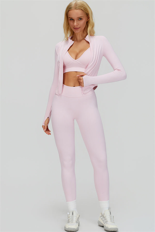 The Empower Jacket Sports Bra Leggings 3-Piece Set