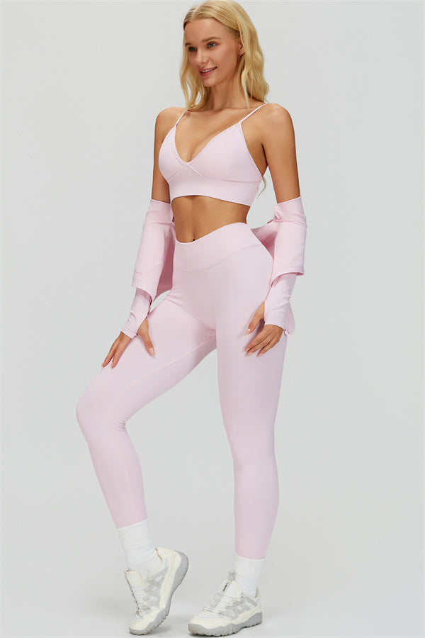 The Empower Jacket Sports Bra Leggings 3-Piece Set