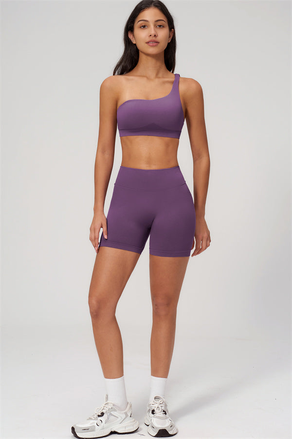 The Empower One-Shoulder Sports Bra Shorts 2-Piece Set