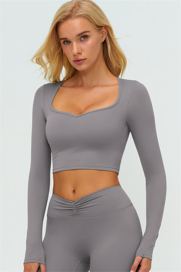 The Lushness Long Sleeve Crop top Shorts 2-Piece Set