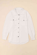 Cloudy Blue Snap-Front Collared Jacket with Pockets Lightweight and Versatile Jacket