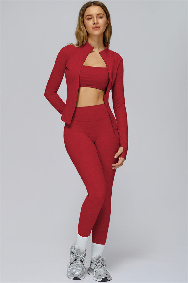 The Radiance Jacket Sports Bra Leggings 3-Piece Set