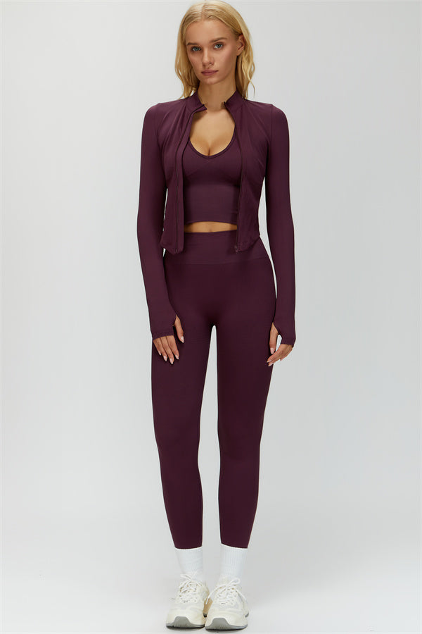 The Delight Jacket Sports Bra Leggings 3-Piece Set