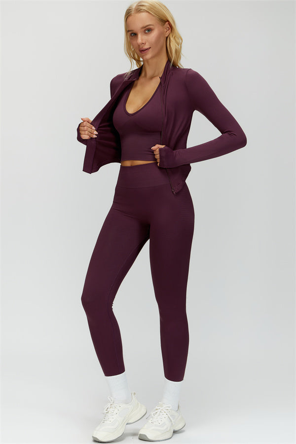 The Delight Jacket Sports Bra Leggings 3-Piece Set