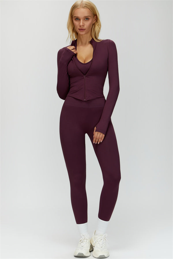 The Delight Jacket Sports Bra Leggings 3-Piece Set