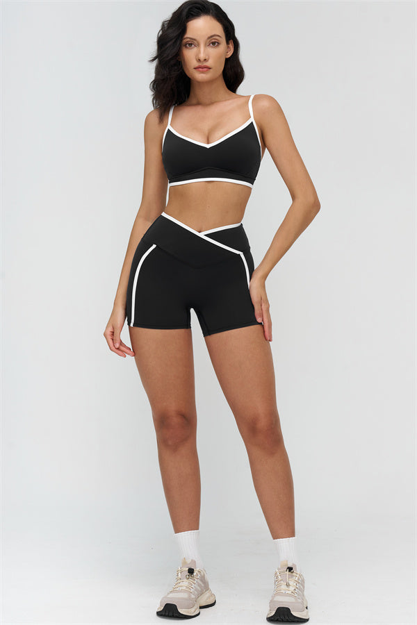 The Crave Contrast Sports Bra Shorts 2-Piece Set