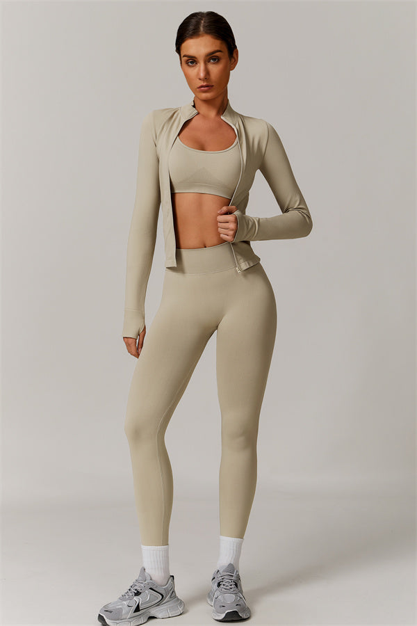 The Nova Luxe Jacket Sports Bra Leggings 3-Piece Set