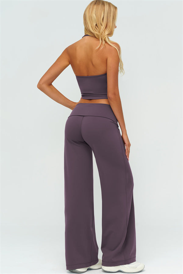 The Twirl Halter Tank Top Straight Leg Pants 2-Piece Set