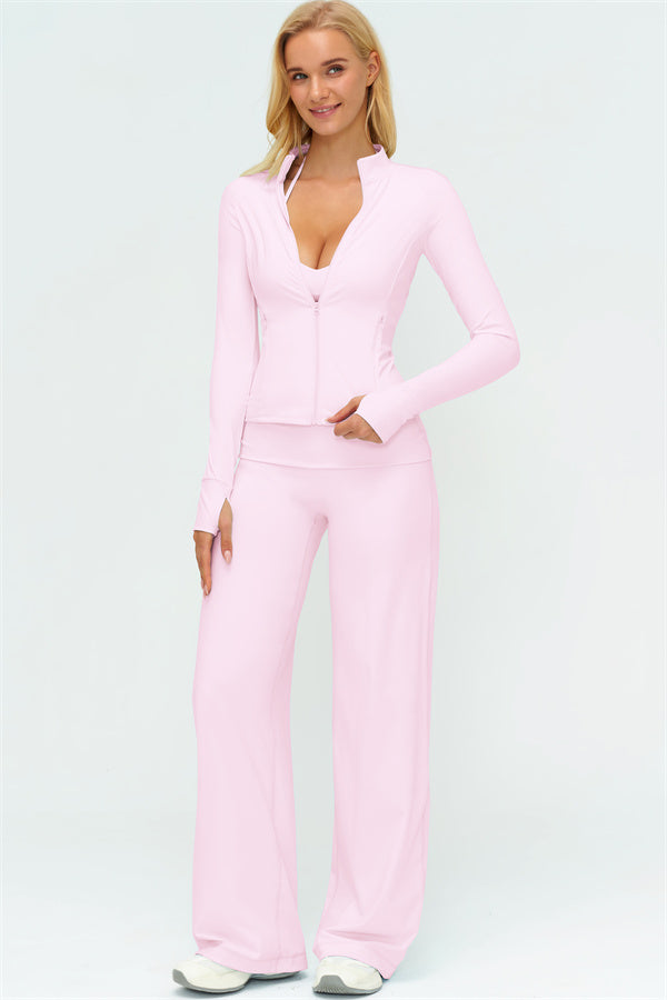 The Twirl Zip Jacket Straight Leg Pants 2-Piece Set