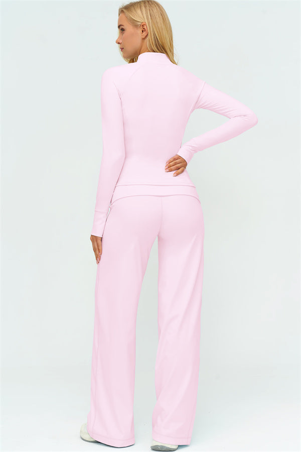 The Twirl Zip Jacket Straight Leg Pants 2-Piece Set
