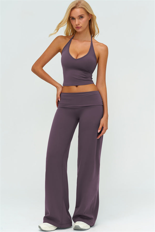 The Twirl Halter Tank Top Straight Leg Pants 2-Piece Set