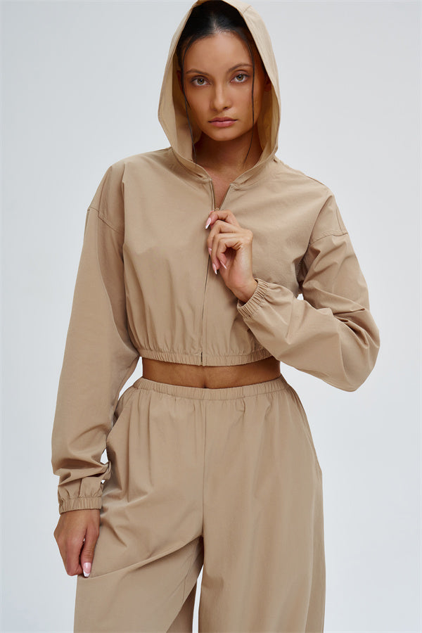 The Svelte UV protection Crop Hoodie Sweatpants 2-Piece Set