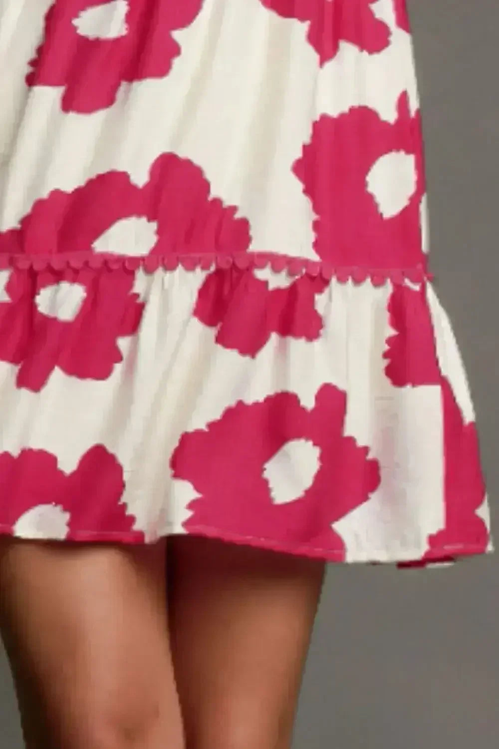 Umgee Floral Mini Dress - Plus Size Rayon Contrast Print