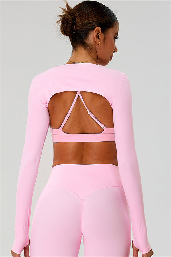The Ember Sports Bra Crop Top Shorts 3-Piece Set