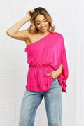 HotPink One Shoulder Top - Versatile Sizes S-3XL | Femstylo