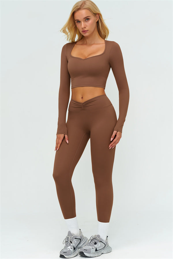 The Lushness Long Sleeve Crop top Leggings 2-Piece Set