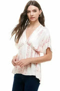 Flow V-Neck Tie-Dye Top – Relaxed Fit & Dolman Sleeves | Femstylo
