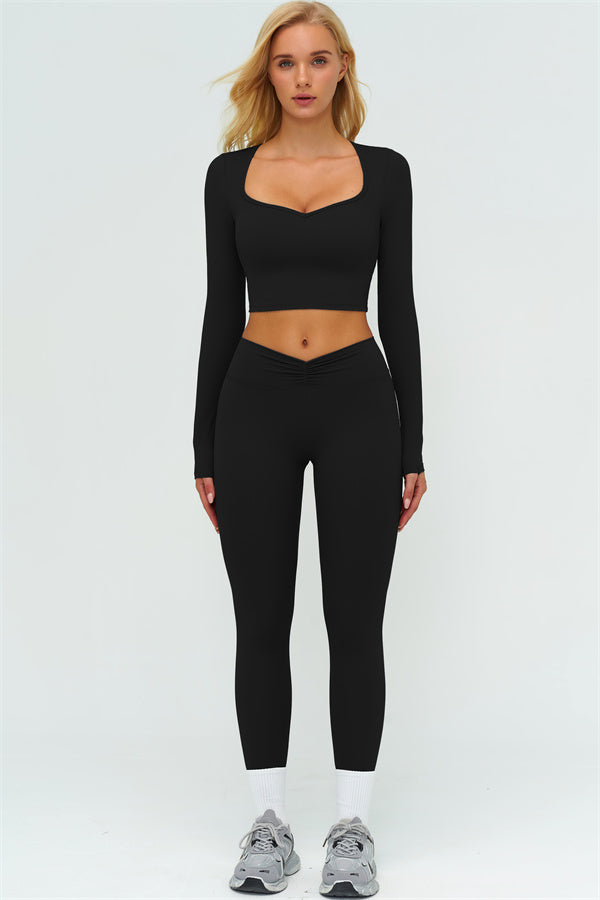 The Lushness Long Sleeve Crop top Leggings 2-Piece Set
