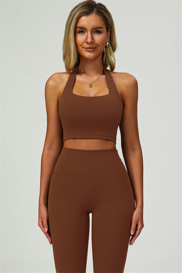 The Seraphine Halter Crop Top Leggings 2-Piece Set