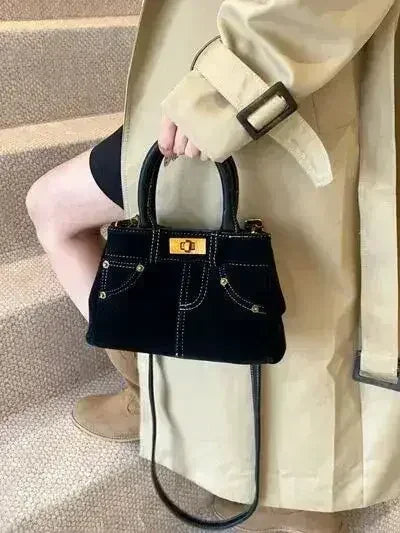 Stylish Suede Handbag – Adjustable Strap & Dual-Use Design