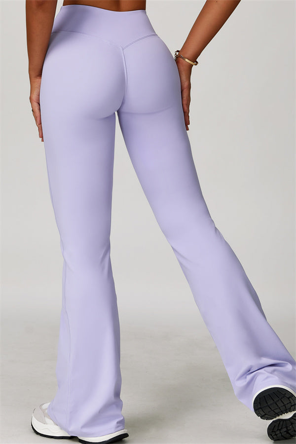 The Lavish Long Sleeve Cut-out Crop Top Flared Leggings 2-Piece Set