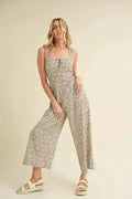 Aemi + Co Floral Sweetheart Neck Wide Leg Jumpsuit