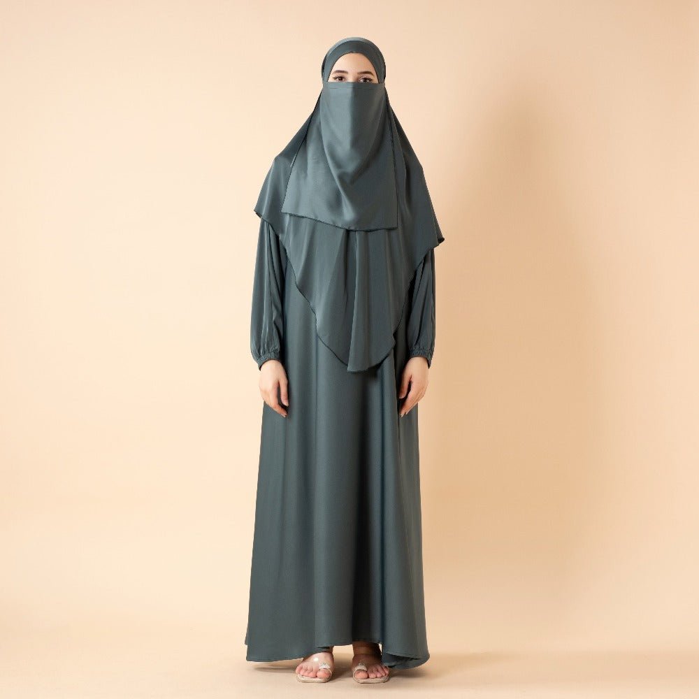 Abaya With Niqab and Khimar | Satin Niqab Khimar and Abaya (MK024)
