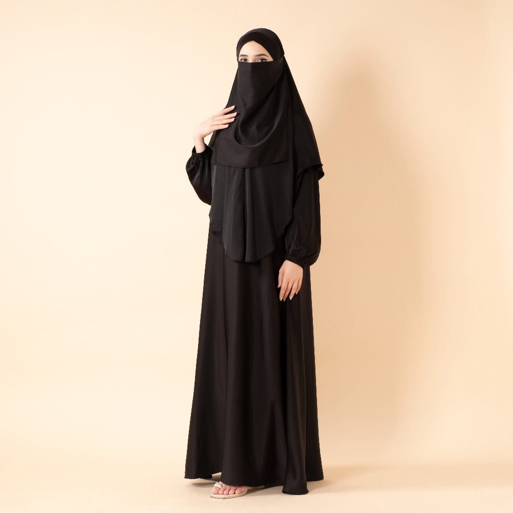 Abaya With Niqab and Khimar | Satin Niqab Khimar and Abaya (MK024)