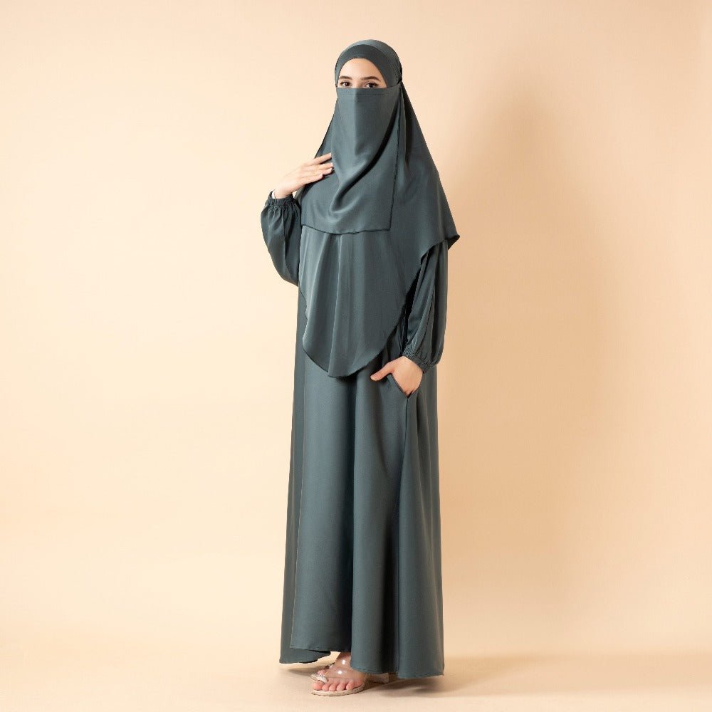 Abaya With Niqab and Khimar | Satin Niqab Khimar and Abaya (MK024)