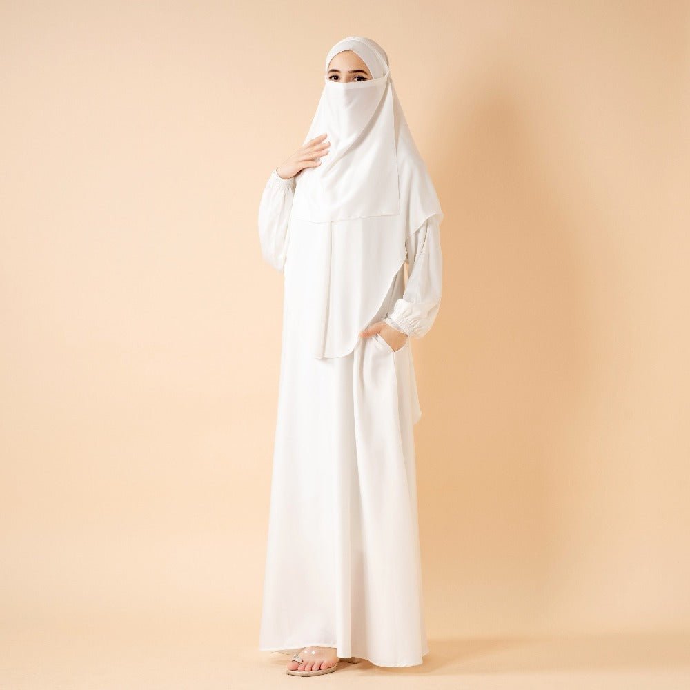 Abaya With Niqab and Khimar | Satin Niqab Khimar and Abaya (MK024)