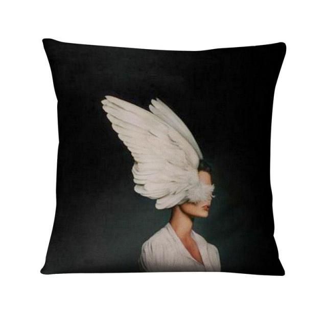 Abstract Artistic Figures Poster Printed Pillowcase Vintage England Style Art Posters Style Pillow Covers Decorative Cushion Cover Cushion Decorative Pillows