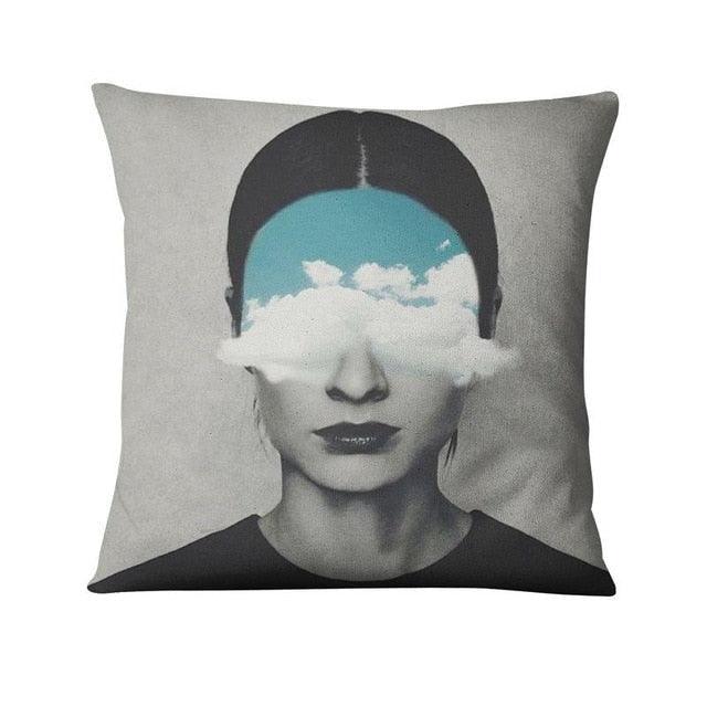 Abstract Artistic Figures Poster Printed Pillowcase Vintage England Style Art Posters Style Pillow Covers Decorative Cushion Cover Cushion Decorative Pillows