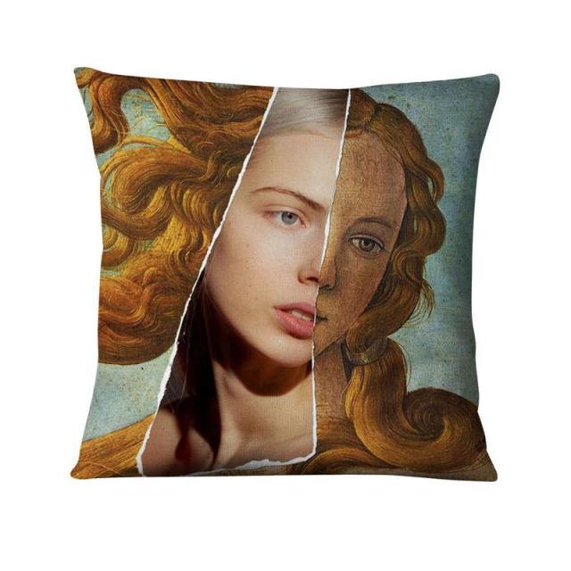 Abstract Artistic Figures Poster Printed Pillowcase Vintage England Style Art Posters Style Pillow Covers Decorative Cushion Cover Cushion Decorative Pillows