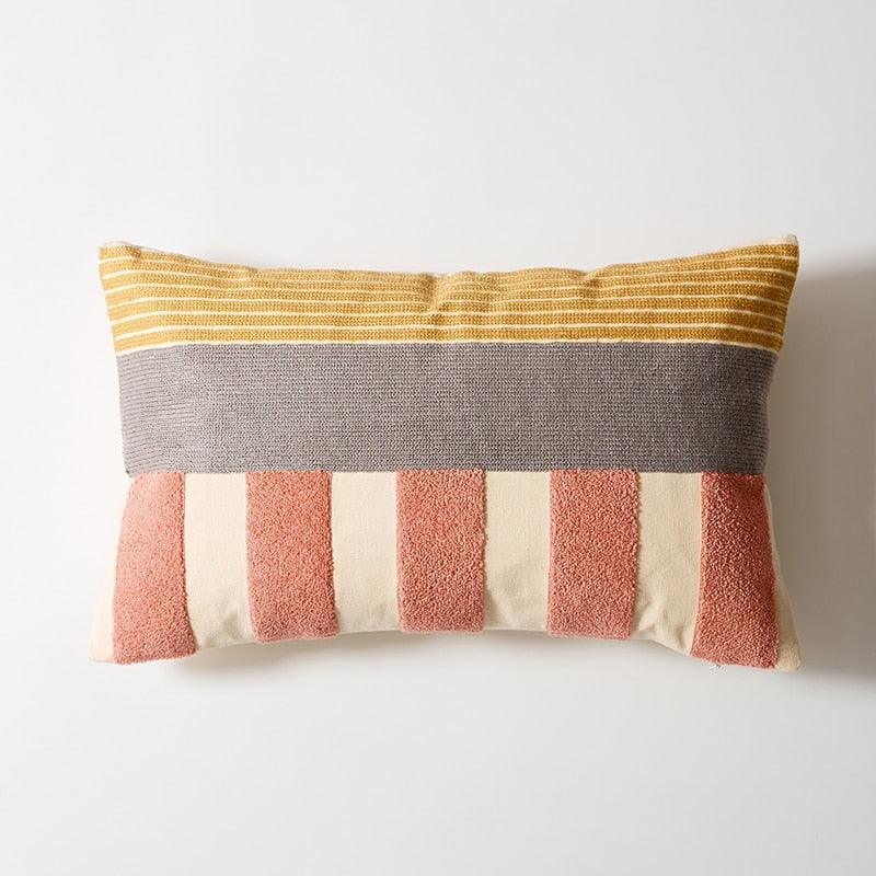 Abstract Geometric Pillow Cover Polyester Cotton Cushion Cover Soft Cozy Home Decoration For Living Room Kids Room Color Block Square Embroidered Decorative Cushion Covers for Sofa Couch 45x45cm/30x50cm