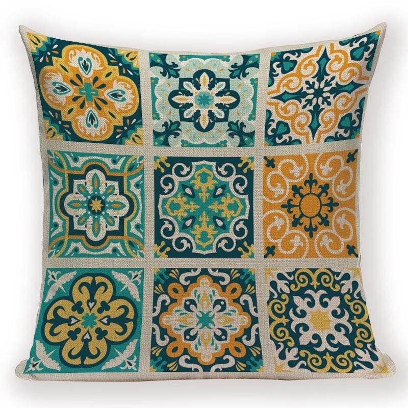 Abstract Geometric Pillow Cover Vintage Style Cushion Cover Home Decoration Linen Cotton Pillow Case For Bed Sofa Couch Bed Chair Decorative Throw Pillow Covers for Bed Pillowcases Fall Throw Pillows for Couch 45X45cm