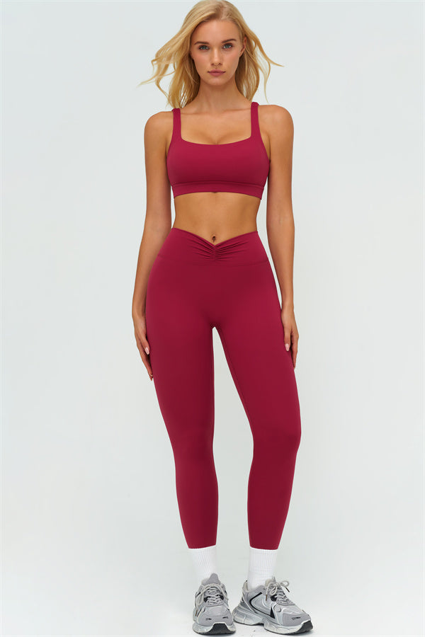 The Lushness V-Back Sports Bra Leggings 2-Piece Set