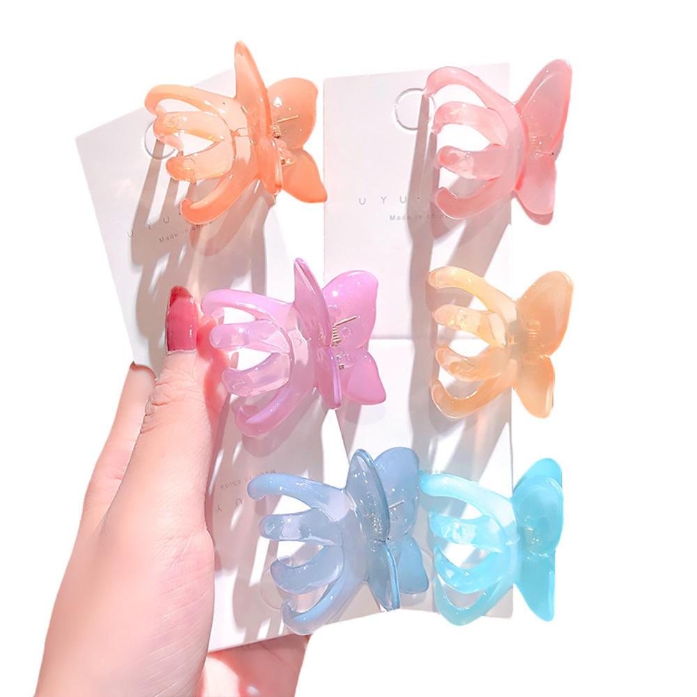 Acetate Resin Hair Claws Sweet Fairy Butterfly Hairpin Clip Gradient Tie-Dye Colored Styling Tools Barrettes Fashion Hairgrips Accessories For Party
