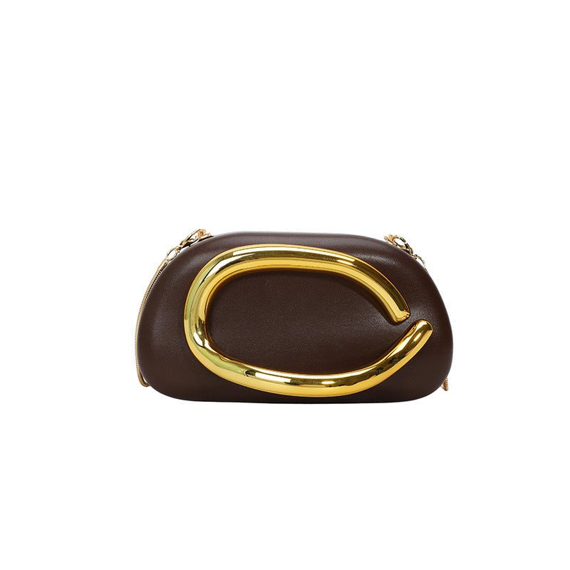 Acrylic Evening Clutch | Metallic Handle Party Bag with Chain Strap(MAC354)