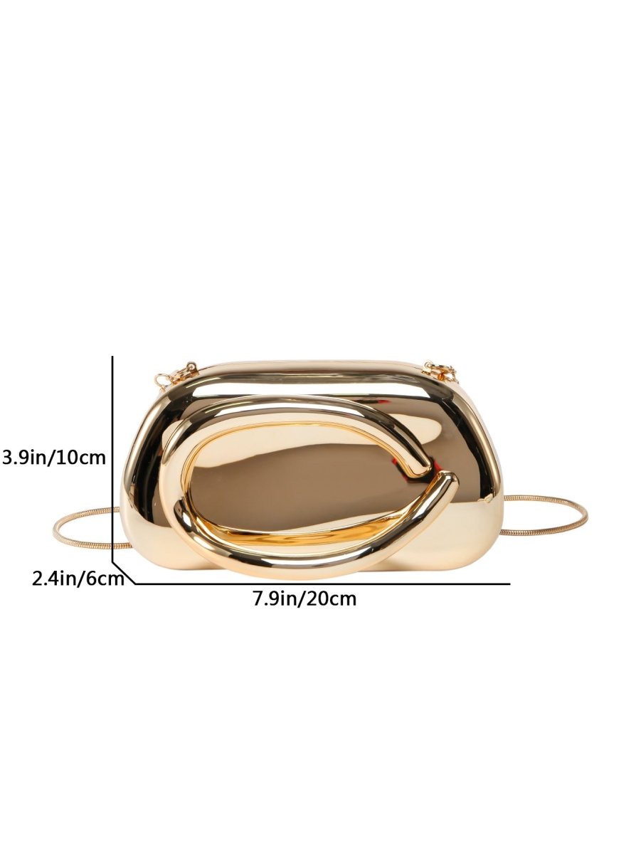 Acrylic Evening Clutch | Metallic Handle Party Bag with Chain Strap(MAC354)