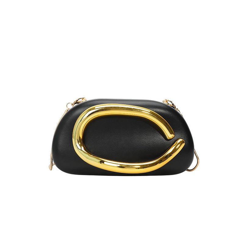 Acrylic Evening Clutch | Metallic Handle Party Bag with Chain Strap(MAC354)