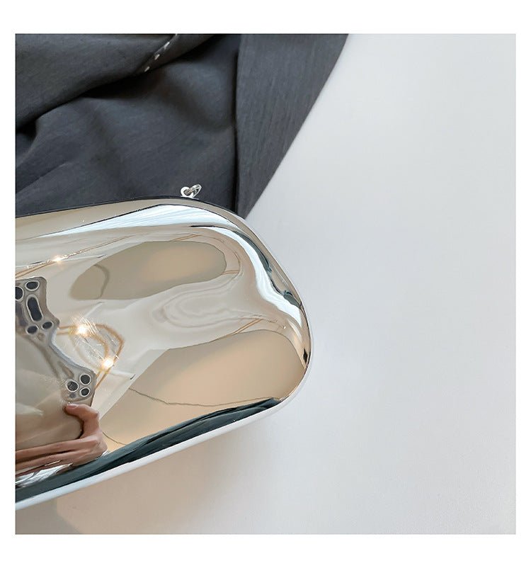 Acrylic Evening Clutch | Metallic Handle Party Bag with Chain Strap(MAC354)