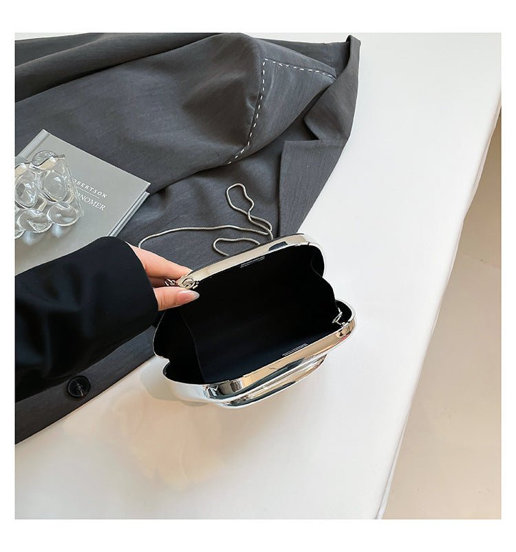 Acrylic Evening Clutch | Metallic Handle Party Bag with Chain Strap(MAC354)