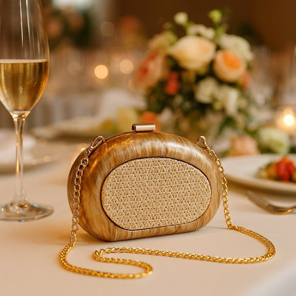 Acrylic Shell Clutch with Woven Inset(MAC372)