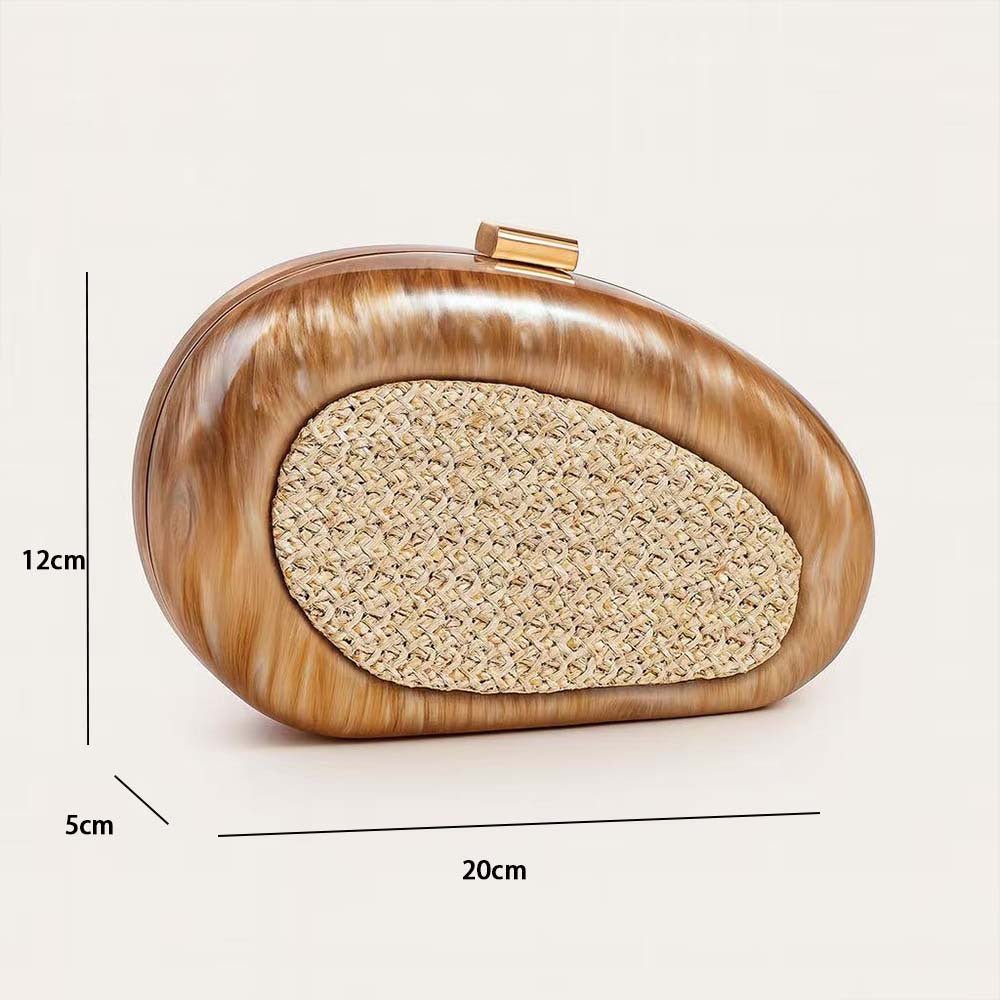 Acrylic Shell Clutch with Woven Inset(MAC372)