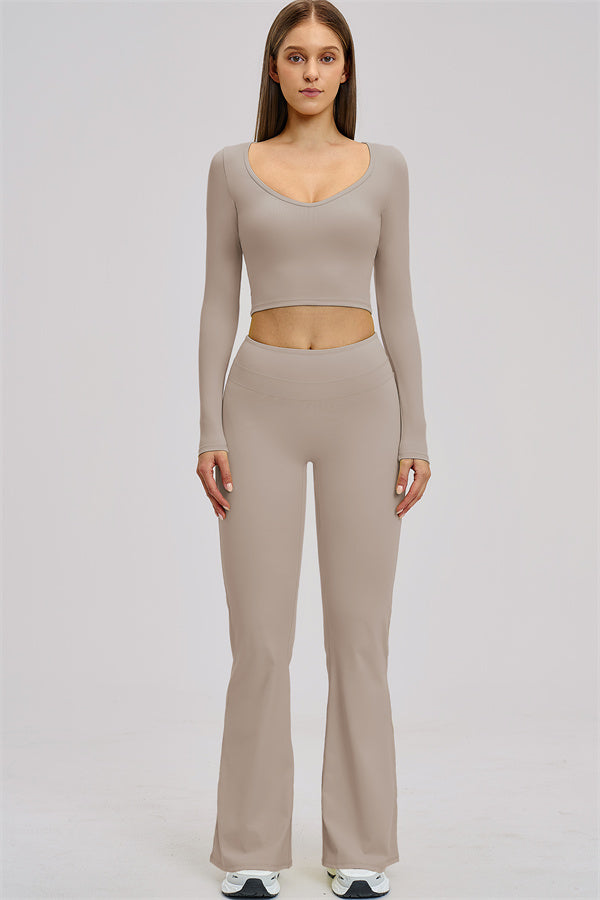 The Stride Long Sleeve T-shirt Flared Leggings 2-Piece Set