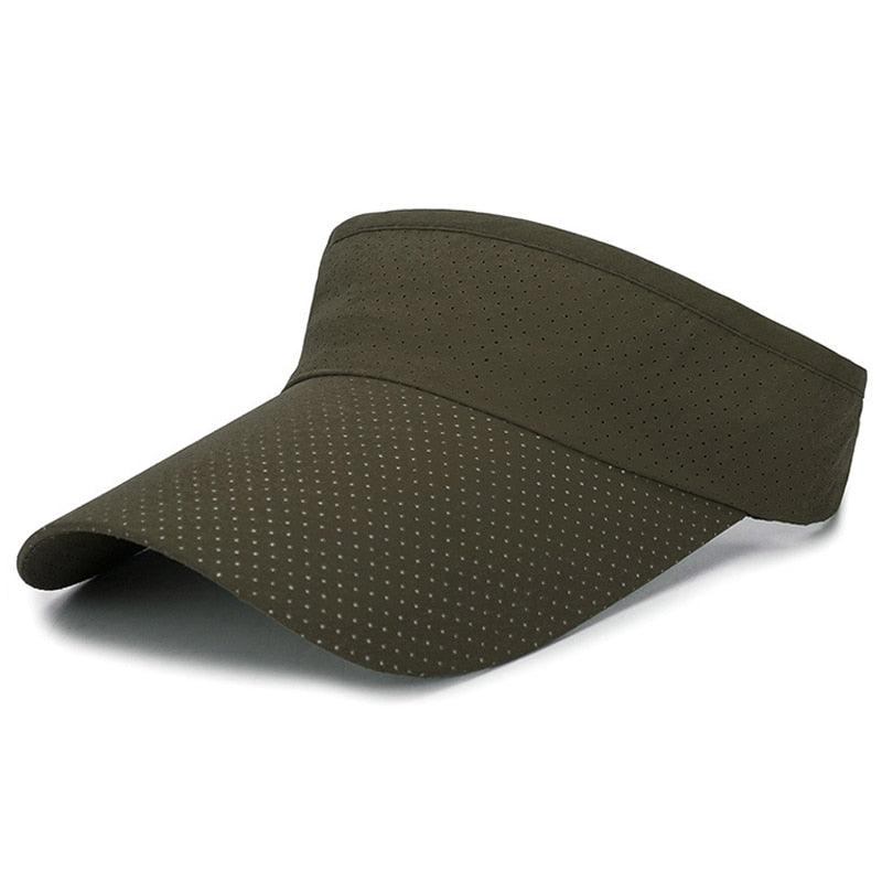 Adjustable Summer Breathable Hats Men Women Sun Protection Sports Golf Tennis Visor Hat Adjustable Visor UV Protection Top Empty Solid Sports Outdoor Running Sunscreen Strong Cap
