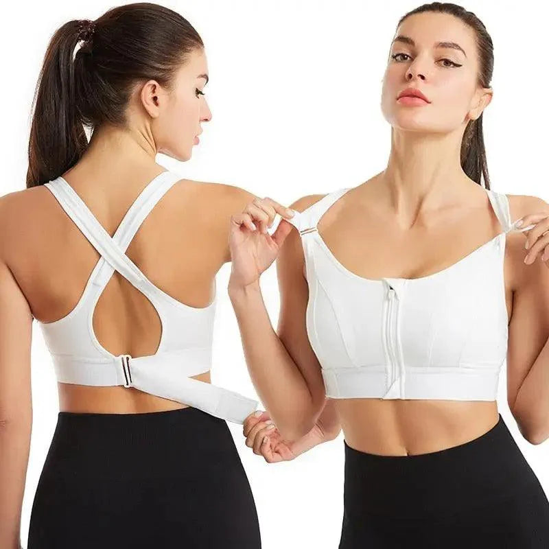 Adjustable Woman Modern Sports Bra Sportswear Crop Top Belt Zipper Yoga Running Comfortable Bras Push Up Gym Equipment