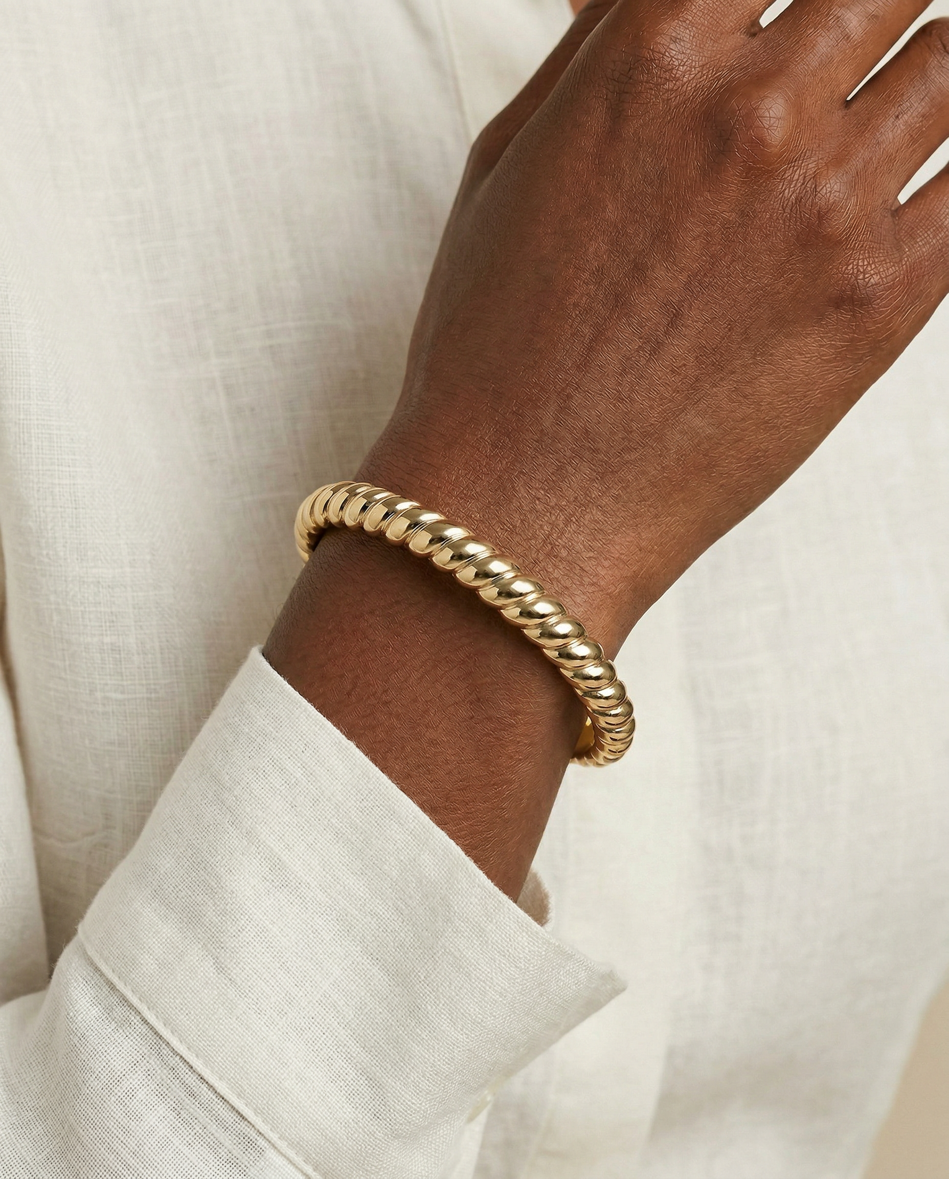 Stainless Steel Rope Textured Bangle